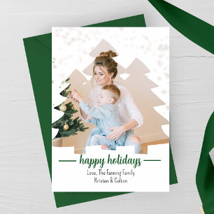 Christmas Tree Cutout Photo Holiday Card