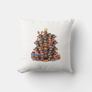 Christmas Tree Dachshund Sausage Dog Dachshunds  Throw Pillow