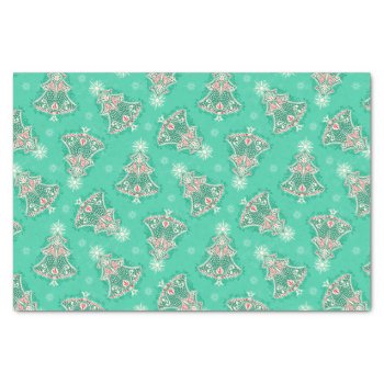 Christmas Tree Damask On Mint Gift Tissue Paper by creativetaylor at Zazzle