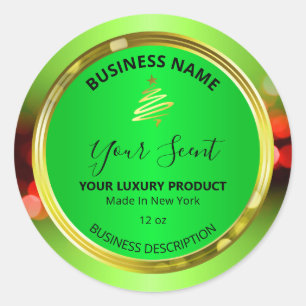 Christmas Tree Decal Green Red Product Labels