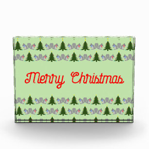 Christmas Tree Decorating Squirrels Custom Acrylic Award