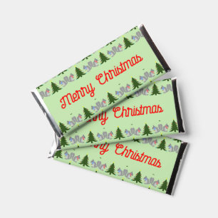 Christmas Tree Decorating Squirrels Custom Hershey Bar Favors