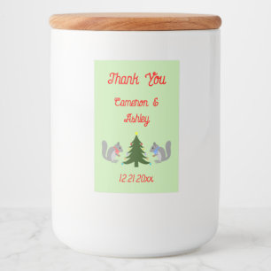 Christmas Tree Decorating Squirrels Custom Wedding Food Label