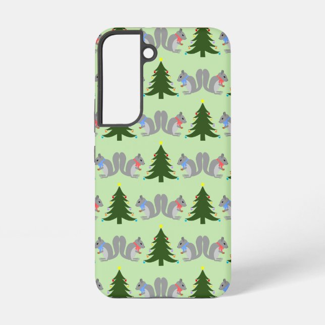 Christmas Tree Decorating Squirrels Patterned Samsung Galaxy Case (Back)
