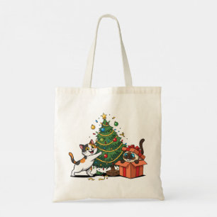 Christmas Tree Decorating Tote Bag