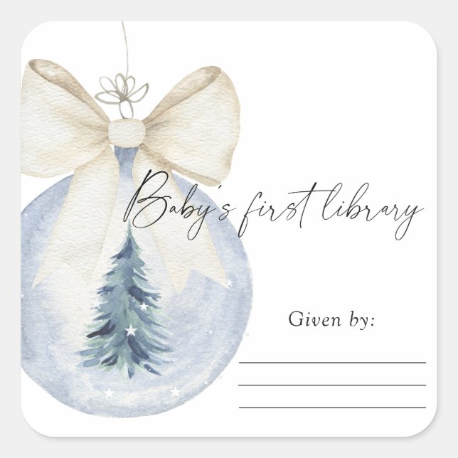 Christmas tree decoration - Baby Shower bookplate (Front)