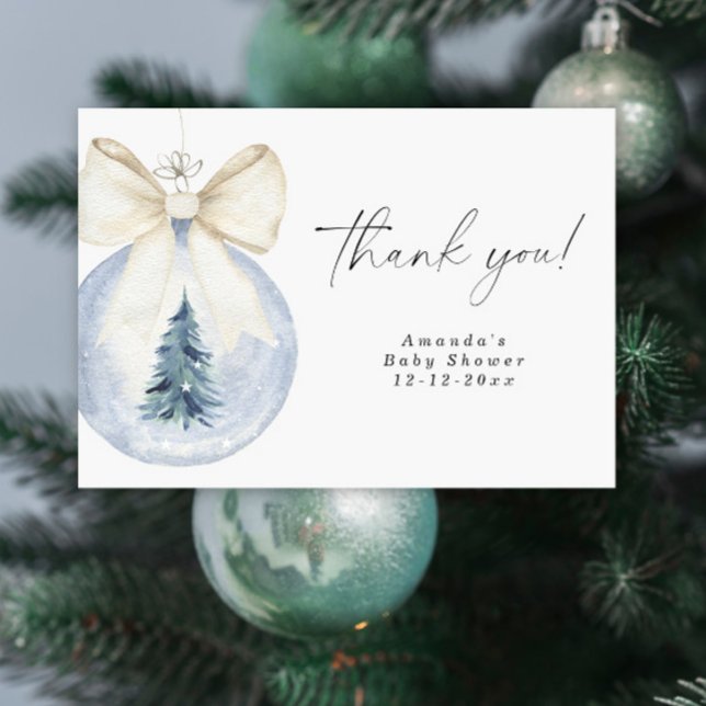 Christmas tree decoration Baby shower Thank You Card (Creator Uploaded)