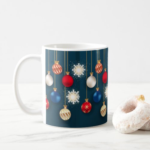 Christmas tree decoration balls snowflake festive coffee mug