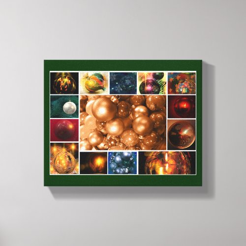 Christmas Tree Decoration Collage Canvas Print