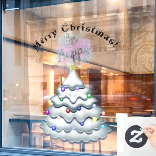 Christmas Tree Decoration Happy Customers Window Cling