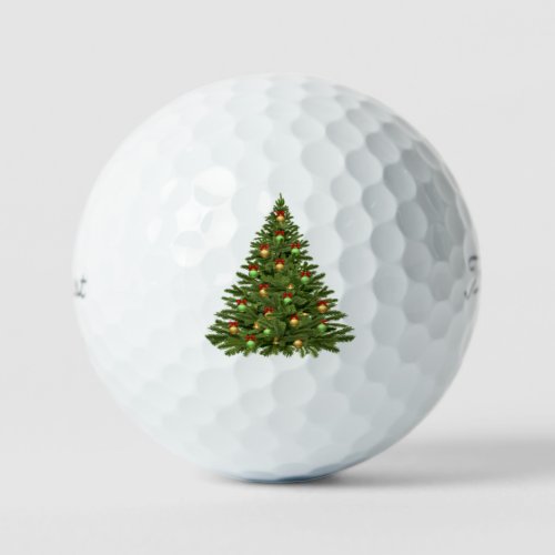 Christmas Tree Decoration Vintage Colorful Lights Golf Balls