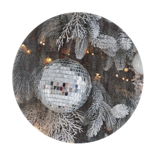 Christmas tree decorations, festive light backgrou cutting board (Front)