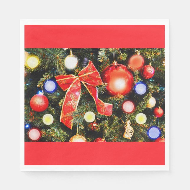 Christmas tree decorations napkins (Front)