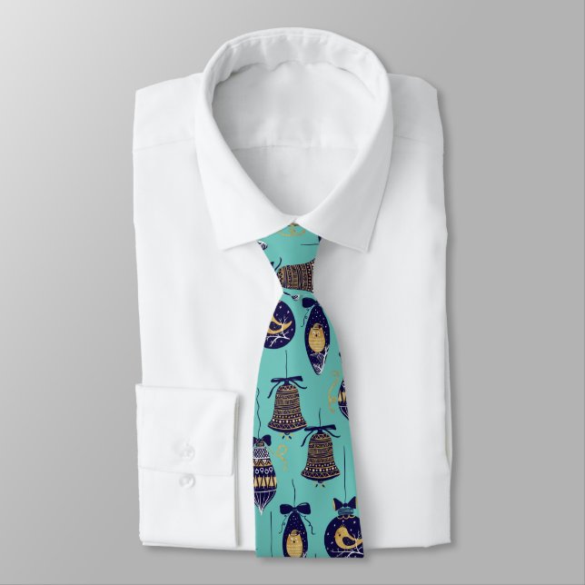 Christmas Tree Decorations Pattern Neck Tie (Tied)