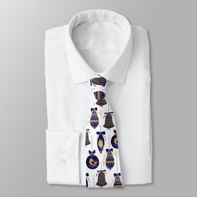 Christmas Tree Decorations Pattern Neck Tie (Tied)