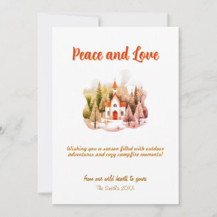 Christmas Tree Deer Decor Church Chapel Holiday Card