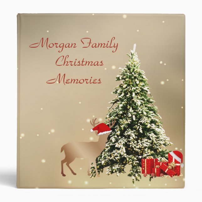 Christmas Tree,Deer with Santa Hat,Presents Binder (Front)