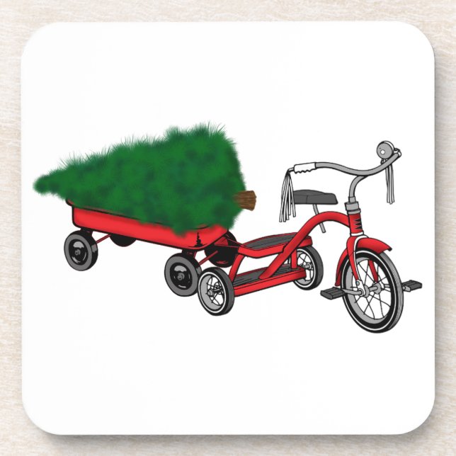 christmas tree delivery drink coaster (Front)