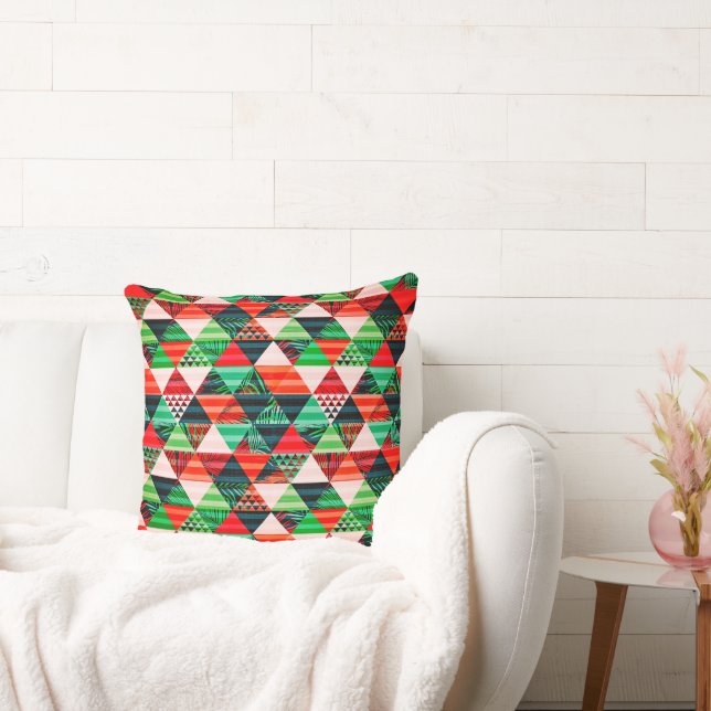 Christmas tree design full of colors  throw pillow (Couch)