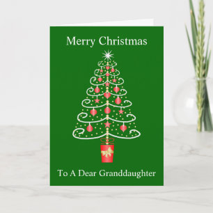 Christmas Tree Design Granddaughter Christmas Card