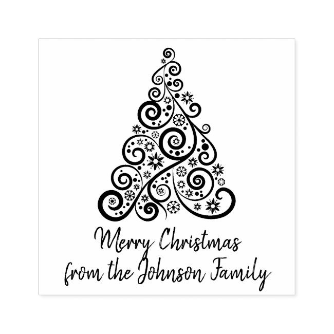 Christmas Tree Design Wooden Stamp