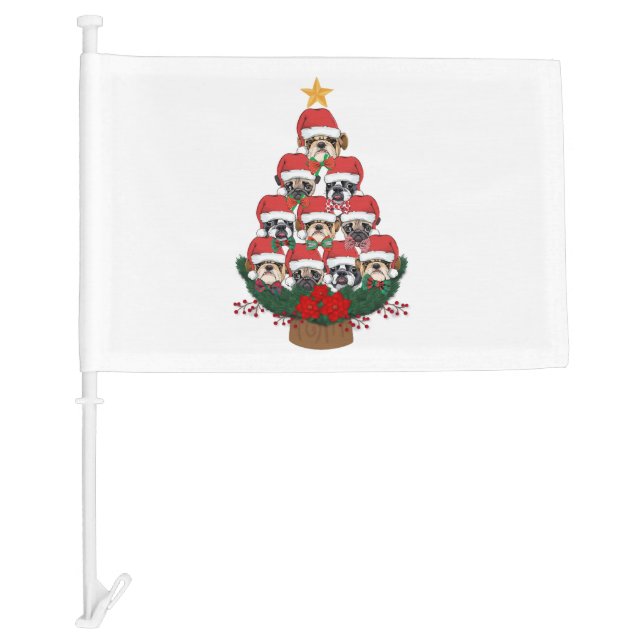 Christmas Tree Dog Car Flag (Front)