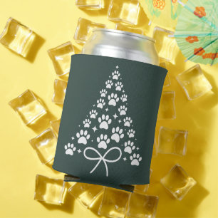 Christmas Tree Dog Lover Owner Gift Holiday Can Cooler