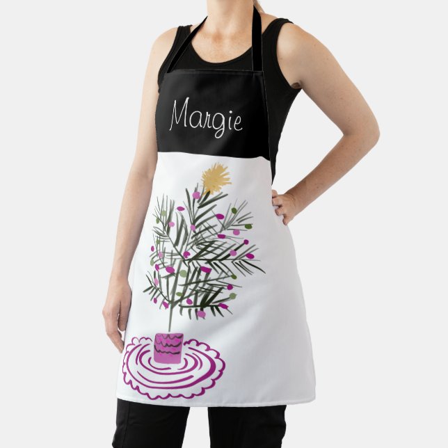 Christmas Tree Doodle Art Apron (Insitu)