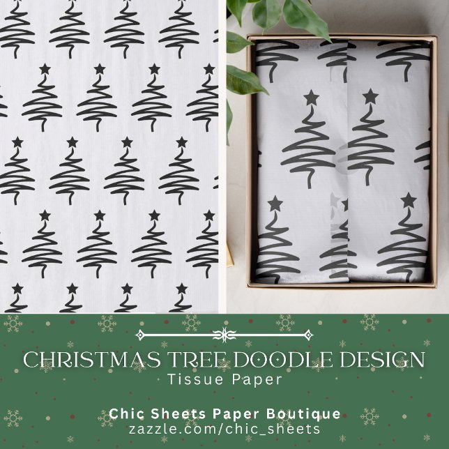 Christmas Tree Doodle Design Tissue Paper (Creator Uploaded)