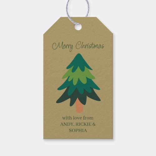 Christmas Tree Doodle Personalized Gift Tags