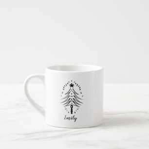 Christmas Tree Doodles Whimsical Ink Art Travel Espresso Cup