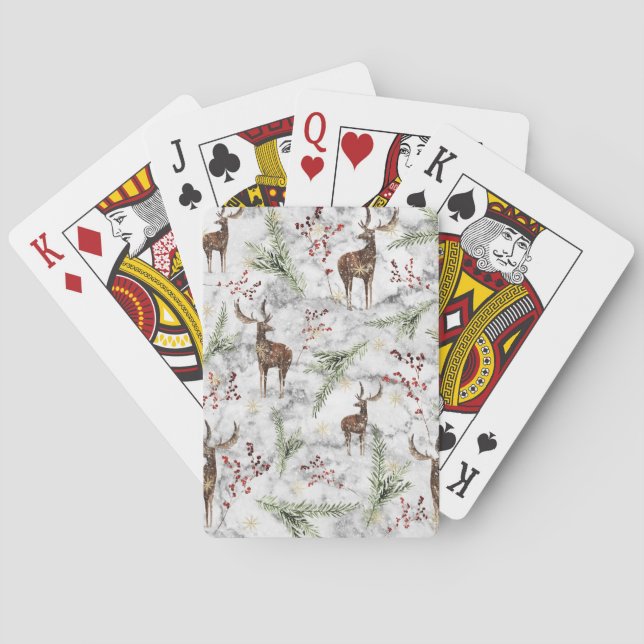 Christmas Tree Dot Art Poker Cards (Back)