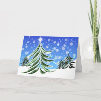Christmas Tree Drawing Holiday Card