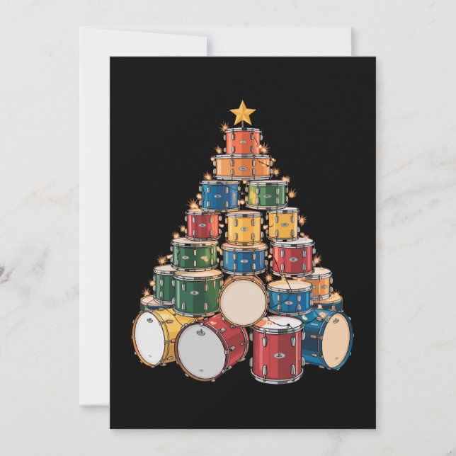 Christmas Tree Drummer Music Holiday Drum Band (Front)