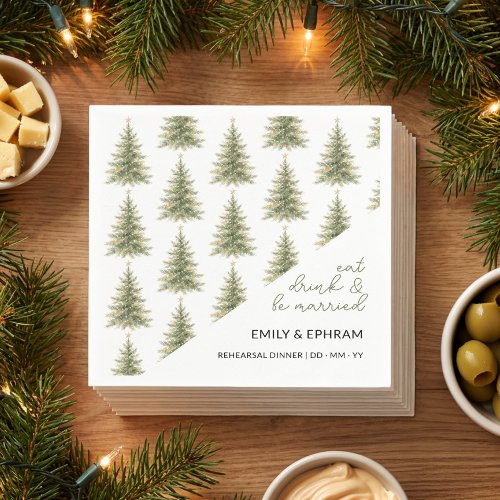 Christmas Tree Eat Drink and Be Married Napkins