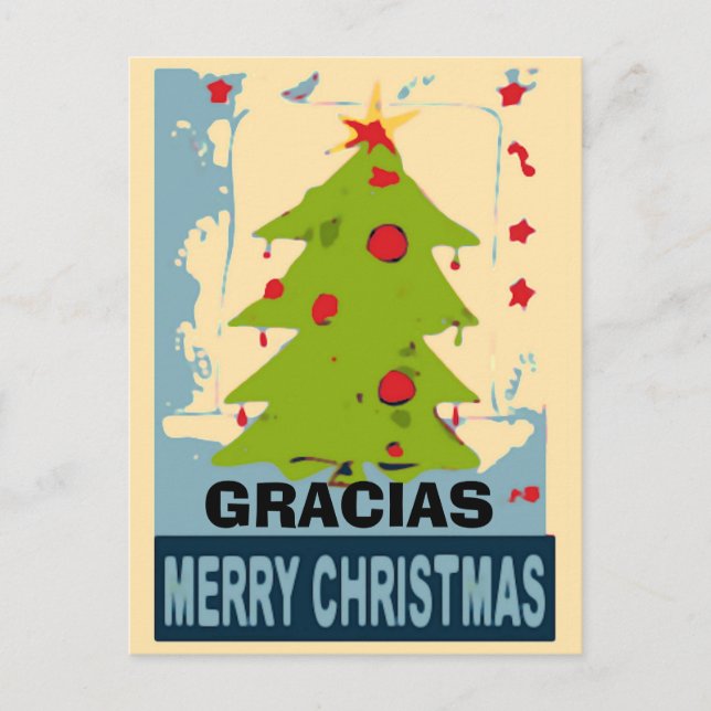 Christmas Tree, edit text Postcard (Front)