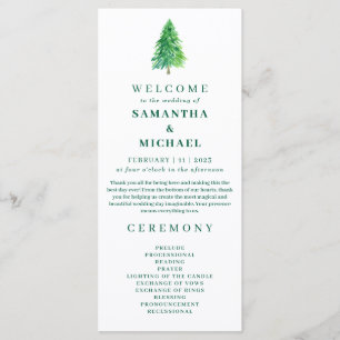 Christmas Tree Elegant Wedding Holiday Ceremony Menu