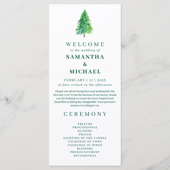 Christmas Tree | Elegant Wedding Holiday Ceremony Menu