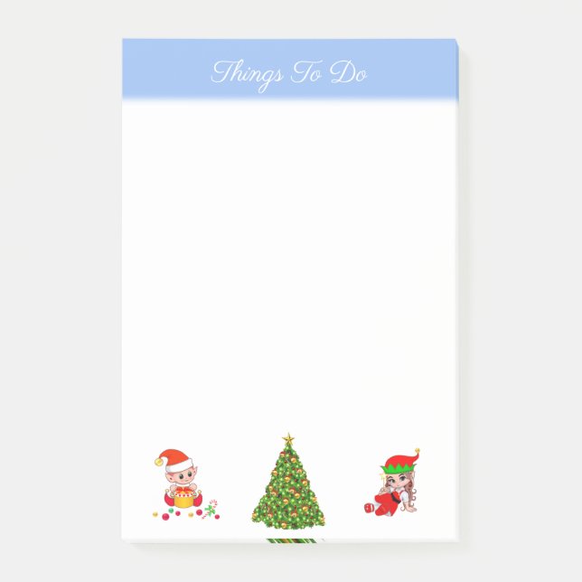 Christmas Tree & Elves Things To Do Notes (Front)