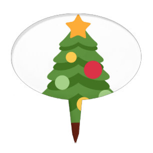christmas tree emojis cake topper
