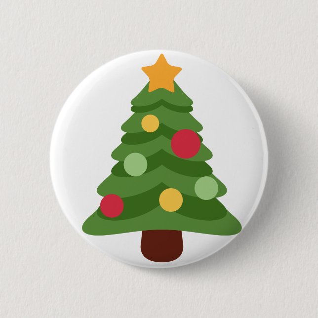 christmas tree emojis pinback button (Front)