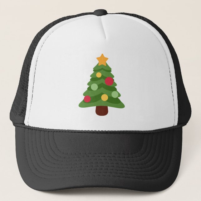 christmas tree emojis trucker hat (Front)