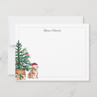Christmas Tree English Bulldog Holiday Note Card