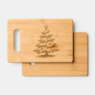 Christmas tree engraved cutting board