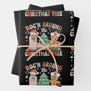 Christmas Tree ER ED ICU Nurse Xmas Holiday Season Wrapping Paper Sheets