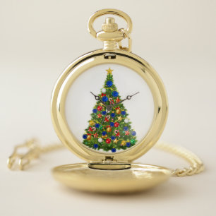 Christmas Tree - European Union Flag   EU Euro - b Pocket Watch