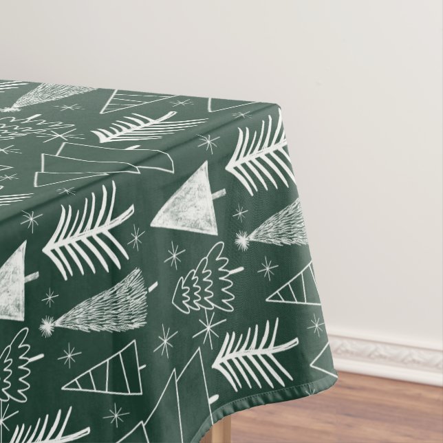 Christmas Tree - Evergreen Tree - Pine Tree Green Tablecloth (In Situ)