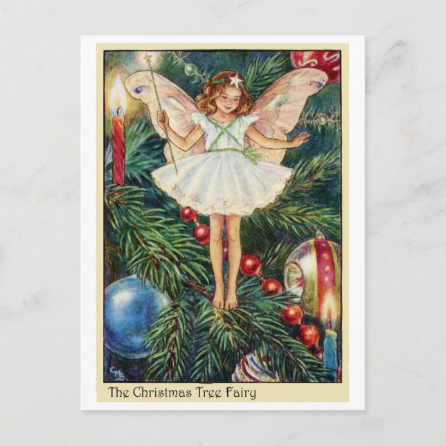 Christmas Tree Fairy Holiday Postcard (Front)