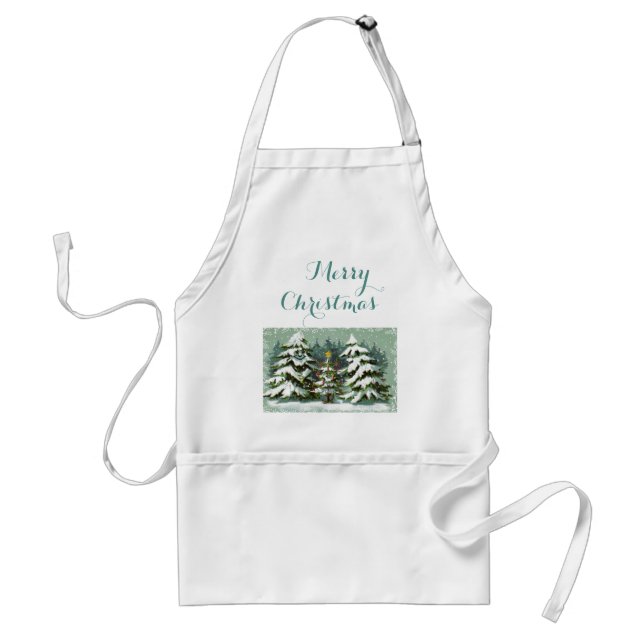 Christmas Tree Family Adult Apron (Front)