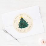 Christmas tree Family Cute Merry Christmas Holiday Classic Round Sticker<br><div class="desc">Santa Cute Merry Christmas Holiday</div>